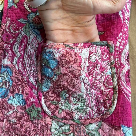 Quilted Kantha Reversible Jacket Woman’s Medium Snowdrop Crewneck - Picture 7 of 12